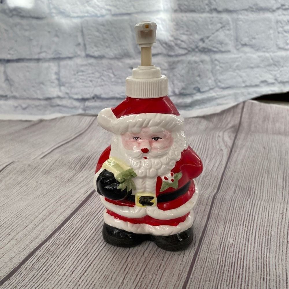 Vintage Santa soap dispenser 6.5”x3”